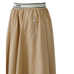 MISS LAGOTTE Damen Rock 970220 – Midirock in Golden Sand mit LOVE-Bund 38
