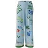 MISS LAGOTTE Damen Hose 96983‑0506 – Wide Leg Sommerhose Print It Blue Green 38