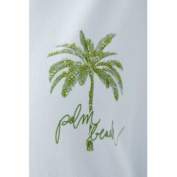 MISS LAGOTTE Damen T-Shirt 97035-5028 – Sommer-Shirt mit Palmenstickerei in Baby Blue