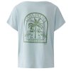 MISS LAGOTTE Damen T-Shirt 97035-5028 – Sommer-Shirt mit Palmenstickerei in Baby Blue