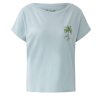 MISS LAGOTTE Damen T-Shirt 97035-5028 – Sommer-Shirt mit Palmenstickerei in Baby Blue 42