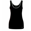 MISS LAGOTTE Damen Top 95264‑9990 – Klassisches Basic Top in Schwarz mit Kontrastpaspel