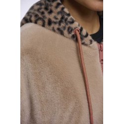 RINO & PELLE Damen Jacke Ori 7002612 – Weiche Teddyjacke mit Reißverschluss und Kapuze 44