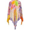 CODELLO Damen Poncho 61B0031 – Leichter Poncho mit Pattern‑Mix in Pink (130 × 130 cm)