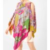 CODELLO Damen Poncho 61B0031 – Leichter Poncho mit Pattern‑Mix in Pink (130 × 130 cm)