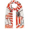 CODELLO Damen Tuch Peanuts 61S0077‑RED2 – Leichtes Schal‑Tuch mit Peanuts Print in Rot