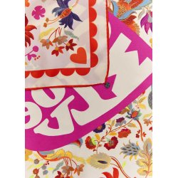 CODELLO Damen Nicki Tuch Love Mum 61T0069 – Seidentuch mit Herz‑ & Blumen‑Print in Rot