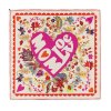 CODELLO Damen Nicki Tuch Love Mum 61T0069 – Seidentuch mit Herz‑ & Blumen‑Print in Rot