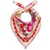 CODELLO Damen Nicki Tuch Love Mum 61T0069 – Seidentuch mit Herz‑ & Blumen‑Print in Rot