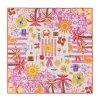 CODELLO Damen Tuch Printed Square Silk Sun – Seidentuch mit Sonnen‑ & Ornament‑Print in Pink