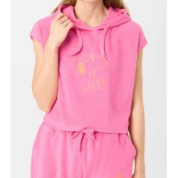 CODELLO Damen Hoodie Frottee Snoopy Beach 61B0014 – Pinker Beach Hoodie mit Snoopy‑Print
