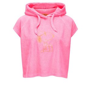 CODELLO Damen Hoodie Frottee Snoopy Beach 61B0014 – Pinker Beach Hoodie mit Snoopy‑Print L
