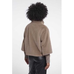 RINO & PELLE Damen Jacke Nesrin 7002611 – Kuschelige Kurzjacke in Faux‑Fur‑Optik in Mocha Latte