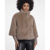 RINO & PELLE Damen Jacke Nesrin 7002611 – Kuschelige Kurzjacke in Faux‑Fur‑Optik in Mocha Latte