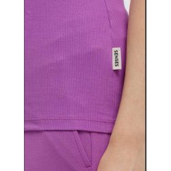 SENSES The Label Damen Top SE2602‑3457‑31 – Ripp‑Top in Lila XL