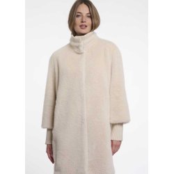 RINO & PELLE Damen Mantel Pilar 7002611 – Eleganter Faux‑Fur Mantel mit Strickdetails in Birch 36