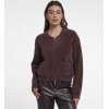 RINO & PELLE Damen Strickjacke Bento 5002612 – Kurzer Cardigan mit Reißverschluss in Coffee Roast