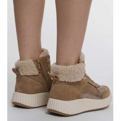 RINO & PELLE Damen High Sneaker Grace 1002612 – Leder‑Mix Sneaker mit Teddy‑Detail