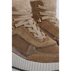 RINO & PELLE Damen High Sneaker Grace 1002612 – Leder‑Mix Sneaker mit Teddy‑Detail