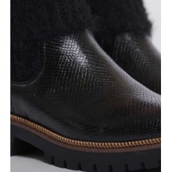 RINO & PELLE Damen Chelsea Boot Caleb 7502611 – Boot mit Strickschaft in Black Snake