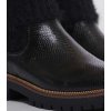 RINO & PELLE Damen Chelsea Boot Caleb 7502611 – Boot mit Strickschaft in Black Snake