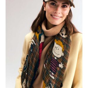 CODELLO Damen Tuch 62T0066 – Leichtes Peanuts Tuch mit Schriftzug