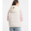 FRIEDA & FREDDIES Damen Fake Fur Weste 266508 – Teddyweste mit Kapuze in Off-White