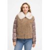 FRIEDA & FREDDIES Damen Steppjacke 266759– Teddyfront mit hellem Fake-Fur Kragen in Café au Lait