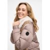 FRIEDA & FREDDIES Damen Steppjacke 266759– Teddyfront mit hellem Fake-Fur Kragen in Café au Lait