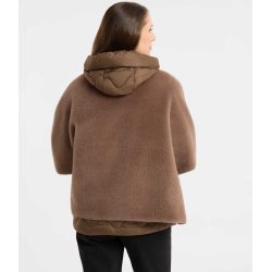FRIEDA & FREDDIES Damen Jacke 266743 – Steppjacke mit Fake-Fur Cape in Beige/Braun