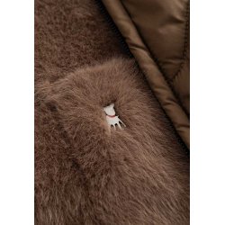 FRIEDA & FREDDIES Damen Jacke 266743 – Steppjacke mit Fake-Fur Cape in Beige/Braun