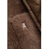 FRIEDA & FREDDIES Damen Jacke 266743 – Steppjacke mit Fake-Fur Cape in Beige/Braun