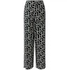 MISS LAGOTTE Damen Hose 96982 – Weite Jerseyhose mit Allover-Muster in Black/Offwhite