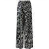 MISS LAGOTTE Damen Hose 96982 – Weite Jerseyhose mit Allover-Muster in Black/Offwhite