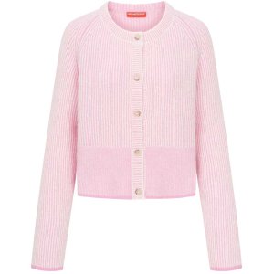 FRIEDA & FREDDIES Damen Cardigan 266347 – Strickjacke mit Knopfleiste in Rosa