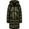 FRIEDA & FREDDIES Damen Daunenmantel – Steppmantel in Schwarz/Olive mit seitlichen Reißverschlüssen
