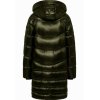 FRIEDA & FREDDIES Damen Daunenmantel – Steppmantel in Schwarz/Olive mit seitlichen Reißverschlüssen