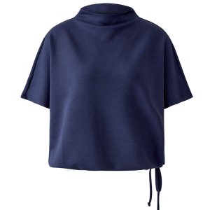 MISS LAGOTTE Damen T‑Shirt 95228 – Shirt mit Tunnelzug am Bund in Dunkelblau