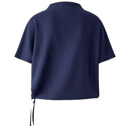 MISS LAGOTTE Damen T‑Shirt 95228 – Shirt mit Tunnelzug am Bund in Dunkelblau