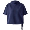MISS LAGOTTE Damen T‑Shirt 95228 – Shirt mit Tunnelzug am Bund in Dunkelblau