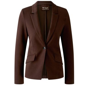 MISS LAGOTTE Damen Blazer 99642 – Blazer mit Reverskragen und Klapptaschen in Schwarz