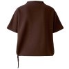 MISS LAGOTTE Damen T‑Shirt 95228 – Hochgeschlossenes Shirt mit Tunnelzug am Bund in Schwarz