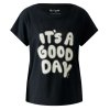 MISS LAGOTTE Damen T‑Shirt 99623 – Shirt mit Print „IT’S A GOOD DAY“ in Schwarz
