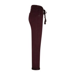 RED BUTTON Damen Hose SRB5023 Tessy Jog – Colour-Hose mit Tunnelzug in Burgundy