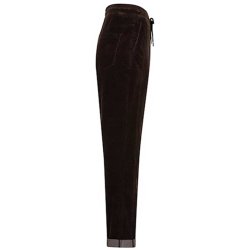 RED BUTTON Damen Hose SRB5163 Stella – Stretchige Samthose in Espresso