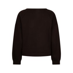 RED BUTTON Damen Sweater SRB5129 Terry – Sweatshirt mit Chestprint in Espresso