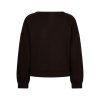 RED BUTTON Damen Sweater SRB5129 Terry – Sweatshirt mit Chestprint in Espresso