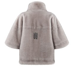 SPORTALM Damen Jacke 010453-5800 – Fake Fur Jacke mit verkürzten Ärmeln in Dark Grey Melange