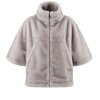 SPORTALM Damen Jacke 010453-5800 – Fake Fur Jacke mit verkürzten Ärmeln in Dark Grey Melange