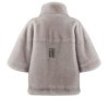 SPORTALM Damen Jacke 010453-5800 – Fake Fur Jacke mit verkürzten Ärmeln in Dark Grey Melange
